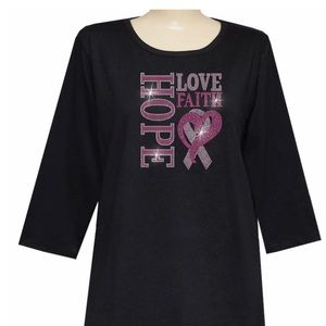 3/4 Sleeves Cancer Awareness Tops